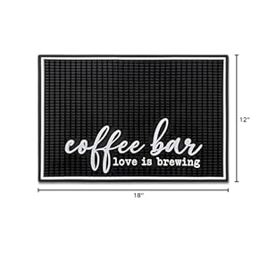 New mungo coffee bar mat coffee bar accessories for coffee station coffee accessories coffee bar decor coffee decor love is brewing coffee maker mat for countertops rubber mat 18×12  urban country home decor