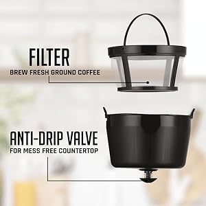 OVENTE 12-Cup Drip Coffee Maker with Borosilicate Glass Carafe, One-Touch Operation Machine, Anti-Drip System, Reusable Filter and Clear View Water Gauge, Ideal for Home or Office, Light Blue CM412LBL OVENTE 12 Cup Drip Coffee Maker with Borosilicate Glass Carafe One Touch Operation Machine Anti Drip System Reusable Filter and Clear View Water Gauge Ideal for Home or Office Light Blue CM412LBL