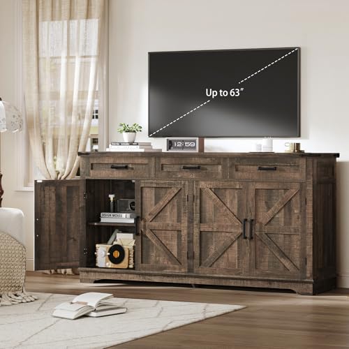 usikey-Buffet-Cabinet-63-Large-Sideboard-Buffet-Storage-Cabinet-with-3-Drawers-Farmhouse-Coffee-Bar-with-4-Doors-Buffet-Table-for-Kitchen-Living-Room-Antique-Oak usikey Buffet Cabinet 63 Large Sideboard Buffet Storage Cabinet with 3 Drawers Farmhouse Coffee Bar with 4 Doors Buffet Table for Kitchen Living Room Antique Oak