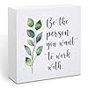 Inspirational Quotes Home Office Decor Wooden Box Sign Motivational Rustic Decorative Wood Plaque Office Desk Accessories Farmhouse Team Work Wood Table Sign for Countertop Work Desk Meeting Room