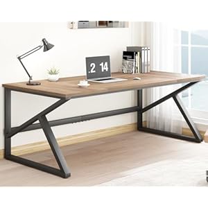 IBF Large Computer Desk, Rustic 70 Inch Long Home Office Metal Wood Desk, Industrial Big 2 Person Table for Executive Writing Study Gaming Workstation, Farmhouse Bedroom PC Laptop Double Desk IBF Large Computer Desk Rustic 70 Inch Long Home Office Metal Wood Desk Industrial Big 2 Person Table for Executive Writing Study Gaming Workstation Farmhouse Bedroom PC Laptop Double Desk