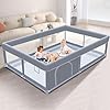 65 x 50 inch baby playpen playpen for babies and toddlers baby play pen playard for indoor outdoor active center game fence with skin friendly fabric and soft breathable mesh grey  urban country home decor