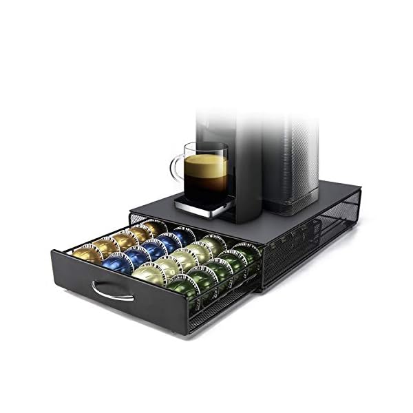   Nespresso-Vertuoline-Capsule-Storage-Drawer-Vertuo-Coffee-Holder-Metal-Multiple-Flavors-Pods-Organizer-40-Pcs-Capacity