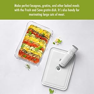 Zwilling fresh save large vacuum sealer container casserole dish with lid brownie pan lasagna pan pizza pan 115 x 79 x 32 inch  urban country home decor