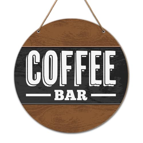 Coffee Bar Sign Decor Coffee Farmhouse Wood Hanging Sign Decor Coffee Station Cafe Wall Sign Decorations for Kitchen Coffee Bar Corner Gift for Woman Man Coffee Lover