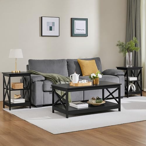 Topeakmart3tiersideendtabletelephonetablewoodsofasidetablexshapedisplaystandforlivingroomblack Urban Country Home Decor Topeakmart 3 tier side end table telephone table wood sofa side table x shape display stand for living room black urban country home decor
