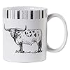 Paseo road by hiend accents ranch life longhorn 4 piece ceramic mug set black and white western rustic cabin lodge farmhouse style  urban country home decor