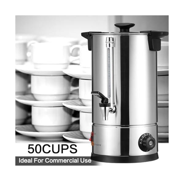Baderke 2 pack commercial stainless steel percolator coffee maker 8l 50 cup coffee urns pot large hot water tea dispenser for party wedding home classic  urban country home decor