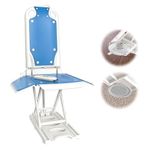 VOCIC Electric Chair Lift with 2 Types Suction Cups, Fall Assist Devices Lift You Up from Floor, Floor Lift Height Up to 20″, Support Up to 300 LBS, No Assembly Required, AX08 (Blue)