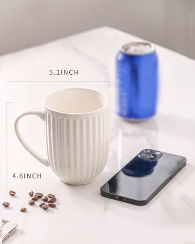 Hasense-Ceramic-Coffee-Mugs-Set-of-4-16-Oz-Large-Ribbed-Coffee-Cups-with-Big-Handle-Unique-Modern-Style-White-Latte-Mugs-for-TeaCocoaMilkCappuccino-Microwave-Dishwasher-Safe Hasense Ceramic Coffee Mugs Set of 4 16 Oz Large Ribbed Coffee Cups with Big Handle Unique Modern Style White Latte Mugs for TeaCocoaMilkCappuccino Microwave Dishwasher Safe
