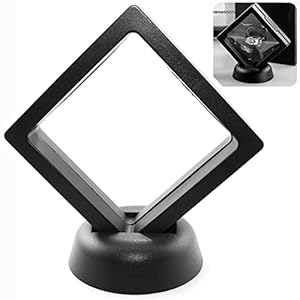 2SETS Transparent PE Film Display Frame, 3D Floating Display Case Stand Holder, Coin Display Case Frame, 3D Floating Jewelry Frame for Challenge Coins, Black