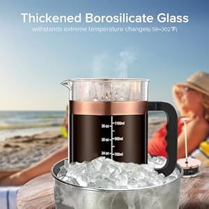 QUQIYSO French Press Coffee Maker 51oz 304 Stainless Steel French Press with 4 Filter, Heat Resistant Durable, Easy to Clean, Borosilicate Glass Coffee Press, Copper QUQIYSO French Press Coffee Maker 51oz 304 Stainless Steel French Press with 4 Filter Heat Resistant Durable Easy to Clean Borosilicate Glass Coffee Press Copper