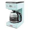 Nostalgia Retro 12 Cup Programmable Coffee Maker With LED Display Automatic Shut Off Keep Warm Pause And Serve Function Aqua