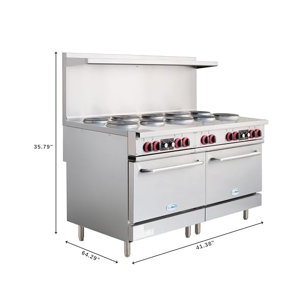   KoolMore-KM-CR60-E-60-in-Commercial-Range-with-10-Burners-and-2-Standard-Electric-Ovens-in-Stainless-Steel-208V-3-Phase-CSA-Listed