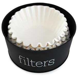 AuldHome Design Basket Coffee Filter Holder (Black), Enamel Filter Storage Container in Modern Farmhouse Enamelware Design AuldHome Design Basket Coffee Filter Holder Black Enamel Filter Storage Container in Modern Farmhouse Enamelware Design