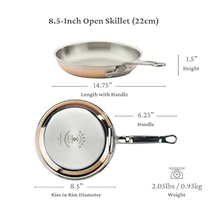 Hestan - CopperBond Collection - 100% Pure Copper Frying Pan, Induction Cooktop Compatible, 8.5-Inch Hestan CopperBond Collection 100 Pure Copper Frying Pan Induction Cooktop Compatible 85 Inch