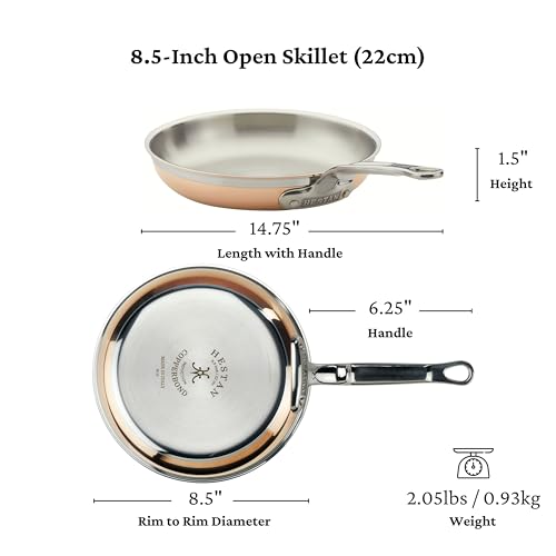 Hestan-CopperBond-Collection-100-Pure-Copper-Frying-Pan-Induction-Cooktop-Compatible-85-Inch Hestan CopperBond Collection 100 Pure Copper Frying Pan Induction Cooktop Compatible 85 Inch