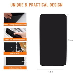 Coffee Mat 12×19 Drying Matt Kitchen Counter Super Absorbent Quick Drying Coffee Bar Mat Cuttable Drying Mat Rubber Backed Non Slip Dish Drying Matfor Kitchen Coffee BarBlack