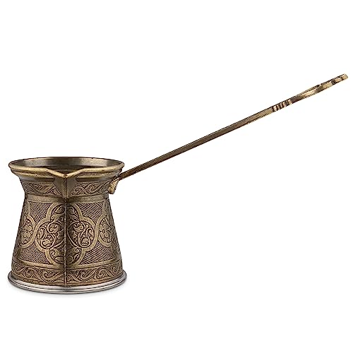 Alisveristime Authentic Turkish Coffee Pot Handmade CezveIbrik 275 Inch Width 275 Inch Height 676 Ounce Enhance Your Coffee Experience Now 2 Cup Antique Green