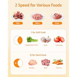 Food Processor Chopper Meat Grinder 2 Speed 500W Electric Meat Chopper with 8 Cup Glass Bowl Bi Level Blades for Kitchen Home Use Baby Food Onion Vegetables Silver