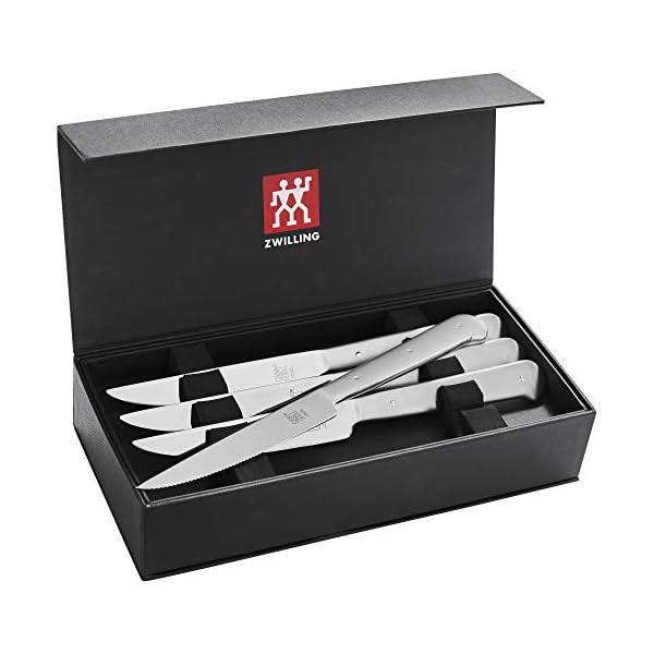 Zwilling porterhouse razor sharp steak knife set of 8 with black presentation case gift set silver  urban country home decor