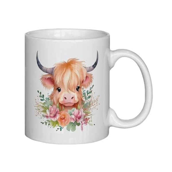   NATSUNO-Highland-Cow-Coffee-Mug-Scottish-Fluffy-Cow-Themed-Gift-Farm-Cup-11oz