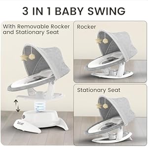 Zoicay 3-in-1 Baby Swing for Infants to Toddler with Motion Detection, Portable Baby Swing & Removable Swing Seat, BT Enabled & 360Β°Rotating Seat and Manual Remote with 3 Swing Modes & 5-Speeds(White) Zoicay 3 in 1 Baby Swing for Infants to Toddler with Motion Detection Portable Baby Swing Removable Swing Seat BT Enabled 360Rotating Seat and Manual Remote with 3 Swing Modes 5 SpeedsWhite