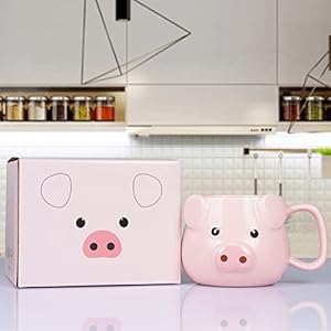   Pig-Coffee-Mug-14-oz-Ceramic-Novelty-Coffee-Mug-3D-Porcelain-Tea-Mug-for-Women-Christmas-Housewarming-Holiday-Birthday-Gifts-for-Women-Mom-Kids-Teacher-and-Best-Friend-Pink