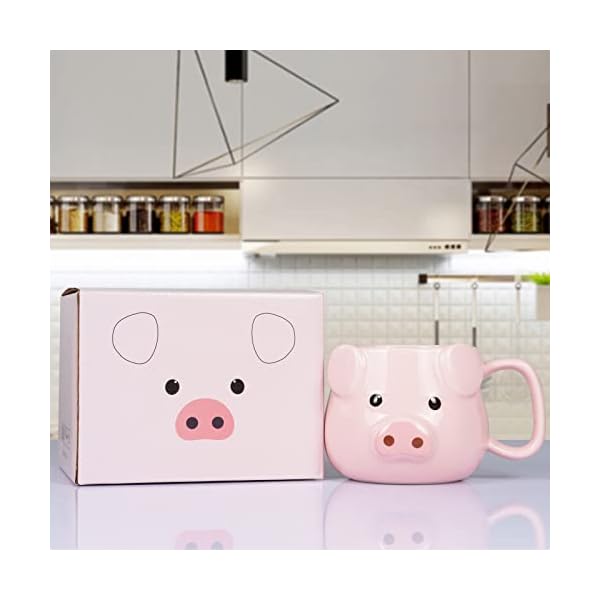   Pig-Coffee-Mug-14-oz-Ceramic-Novelty-Coffee-Mug-3D-Porcelain-Tea-Mug-for-Women-Christmas-Housewarming-Holiday-Birthday-Gifts-for-Women-Mom-Kids-Teacher-and-Best-Friend-Pink