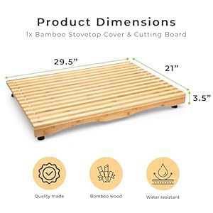   Prosumers-Choice-Stovetop-Cover-Bamboo-Cutting-Board-Premium-Sustainable-Expands-Kitchen-Space-Easy-to-Clean-with-Adjustable-Legs-and-Juice-Grooves-Large-295L-x-35W-x-21H