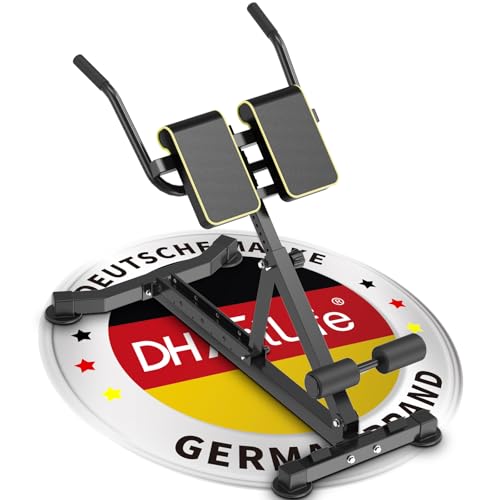 DH-FitLife-5in1-Rueckenstrecker-fuer-zuhause-Bauchmuskeltrainer-Rueckentrainer-Hyperextension-Bank-Klappbarer-Verstellbarer-Roman-Chair-bis-150KG-Multifunktionale-Curlbank-u-Hantelbank