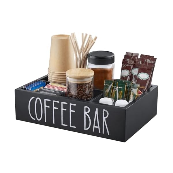   ALEION-Coffee-Station-Organizer-Wood-Countertop-Accessories-Organizer-with-Removable-Dividers-for-Pods-Condiment-Syrup-Tea-Cups-Stirrers-for-Farmhouse-Coffee-Bar-Decor