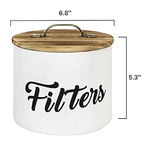 Coffee Filter Holder, Farmhouse White Filter Storage Container Basket for Counter, Wooden Case, Coffee Bar Accessories Coffee Filter Holder Farmhouse White Filter Storage Container Basket for Counter Wooden Case Coffee Bar Accessories