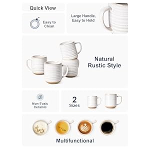   LE-TAUCI-Coffee-Mugs-17-ozCeramic-Mug-Set-Coffee-Cups-for-Latte-Hot-Tea-Cappuccino-Mocha-Cocoa-Dishwasher-Safe-Suit-For-Housewarming-Wedding-35-inch-Set-of-4-Arctic-White