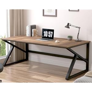 IBF Large Computer Desk, Rustic 70 Inch Long Home Office Metal Wood Desk, Industrial Big 2 Person Table for Executive Writing Study Gaming Workstation, Farmhouse Bedroom PC Laptop Double Desk IBF Large Computer Desk Rustic 70 Inch Long Home Office Metal Wood Desk Industrial Big 2 Person Table for Executive Writing Study Gaming Workstation Farmhouse Bedroom PC Laptop Double Desk