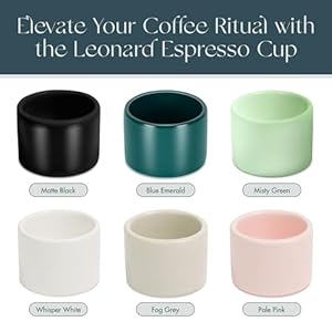 Folk Ceramics Leonard Ceramic Espresso Cups | Modern Stackable Demitasse Mugs for Espresso | Double Walled, Handleless, Durable, Dishwasher & Microwave Safe | 3oz, Set of 2 | Whisper White Folk Ceramics Leonard Ceramic Espresso Cups Modern Stackable Demitasse Mugs for Espresso Double Walled Handleless Durable Dishwasher Microwave Safe 3oz Set of 2 Whisper White