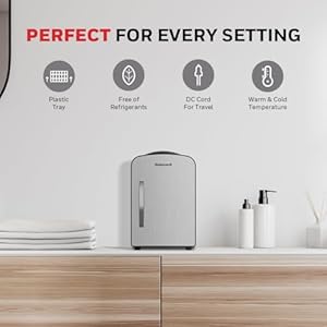 Honeywell 4 Liter Personal Fridge Cools Or Heats & Provides Compact Storage For Skincare, Snacks, Or 6 12oz Cans Honeywell 4 Liter Personal Fridge Cools Or Heats Provides Compact Storage For Skincare Snacks Or 6 12oz Cans