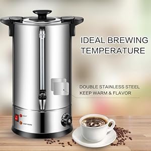 Baderke 2 pack commercial stainless steel percolator coffee maker 8l 50 cup coffee urns pot large hot water tea dispenser for party wedding home classic  urban country home decor