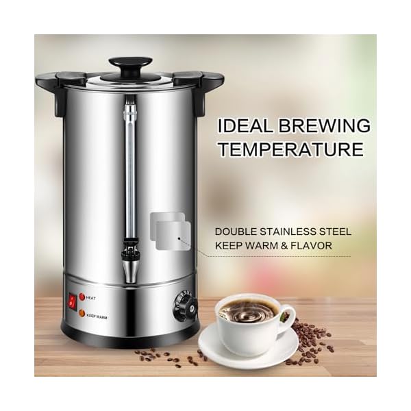 Baderke 2 pack commercial stainless steel percolator coffee maker 8l 50 cup coffee urns pot large hot water tea dispenser for party wedding home classic  urban country home decor