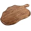 GoCraft Wooden Cutting Board with Handle Mango Wood Leaf Shape Chopping Prep Serve Board Charcuterie Platter 17 x 105