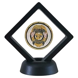 SH Challenge Coin Display Frame, 3D Floating Display Case Stand Holder, Medallion Medal Specimen Military Coin Clear Box (Black)