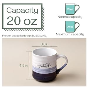 Dowan20ozcoffeemugslargemugswithwordblessedgratefulporcelaincoffeecupthankyougiftsformomdadsetof2  Urban Country Home Decor Dowan 20 oz coffee mugs large mugs with word blessed grateful porcelain coffee cup thank you gifts for mom dad set of 2  urban country home decor