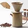   Pour-Over-Coffee-Maker-Set-Vintage-Ceramic-Pour-Over-V60-Coffee-Dripper-Set-with-20-Count-Paper-Coffee-Filtersfor-Home-Cafe-Restaurant-Camping158-OuncesYellow