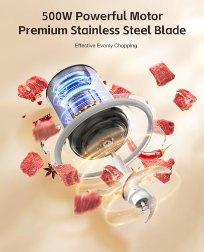 Electric-Food-Processor-Chopper-Meat-Grinder-8-Cup-Veggie-Chopper-with-2-Bowls-2-Speed-Bi-Level-Blades-vegetable-cutter-For-Vegetable-Nuts-Onion-Garlic-Baby-Food-Family-Use Electric Food Processor Chopper Meat Grinder 8 Cup Veggie Chopper with 2 Bowls 2 Speed Bi Level Blades vegetable cutter For Vegetable Nuts Onion Garlic Baby Food Family Use