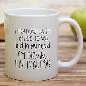 Retreez Funny Mug In My Head Im Driving My Tractor Farming Farmer Gardener 11 Oz Ceramic Coffee Mugs Funny Sarcasm Inspirational birthday gifts for him her friends coworkers mother father