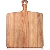 Large Acacia Wood Cutting Board with Handle Wooden Charcuterie Board Kitchen Chopping Block for Meat Cheese Vegetable Bread Fruit Serving Boards Wood Butcher Block Carving Board 17 X 13