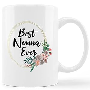 kunlisa Best Nonna Ever Floral Mug CupBest Grandma Ceramic Mug 11oz Coffee Milk Tea Mug CupFarmhouse Home DecorGrandmother Grandma Nonna Birthday Mothers Day Gifts From Grandson Granddaughter