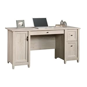 Sauder Edge Water Computer Storage Drawers, Home Office Desk, L: 59.06" x W: 23.23" x H: 29.02", Chalked Chestnut Sauder Edge Water Computer Storage Drawers Home Office Desk L 5906 x W 2323 x H 2902 Chalked Chestnut