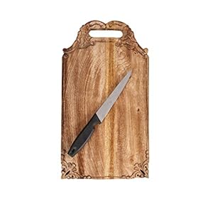 Mango wood hand carved chopping serving tray for kitchen dining table and outdoor size 165x9x095 inch  urban country home decor