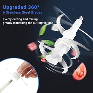 AMZCHEF Powerful Food Chopper Electric with S/S Bowl (12 Cup) & 2 Speed Modes, Electric Food Processor with 6 Sharp Blades Meat Grinder Vegetable Chopper for Family & Baby Use,500W AMZCHEF Powerful Food Chopper Electric with SS Bowl 12 Cup 2 Speed Modes Electric Food Processor with 6 Sharp Blades Meat Grinder Vegetable Chopper for Family Baby Use500W